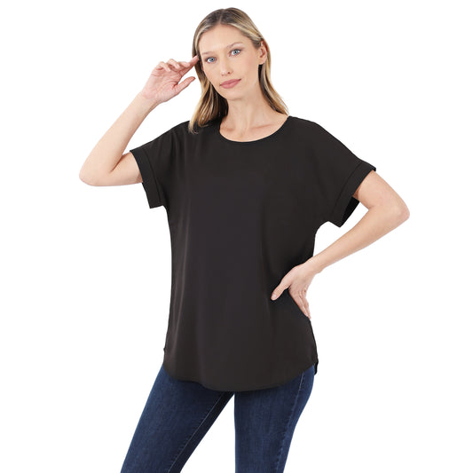 Zenana Millie Boat Neck Top Black *FINAL SALE*