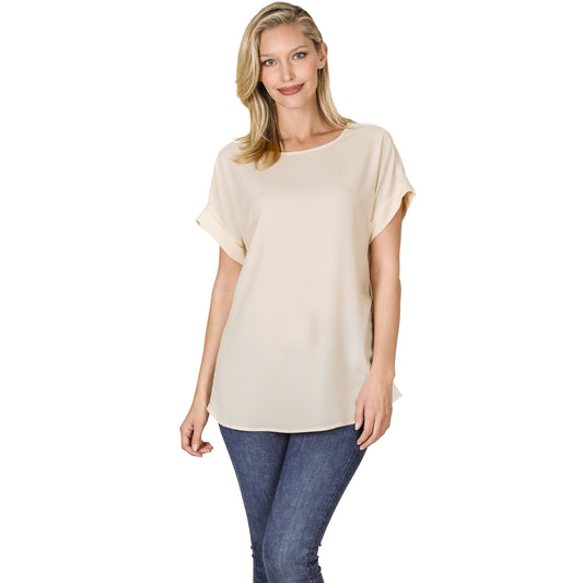 Zenana Millie Boat Neck Top Sand Beige *FINAL SALE*